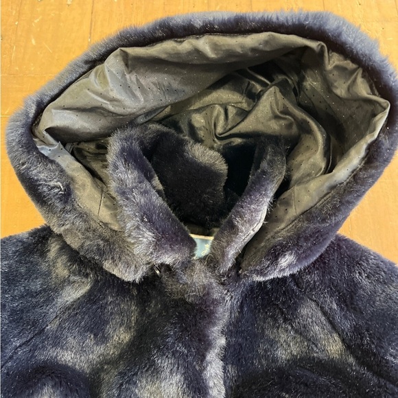 Jacadi navy faux fur hooded coat - Picture 3 of 9